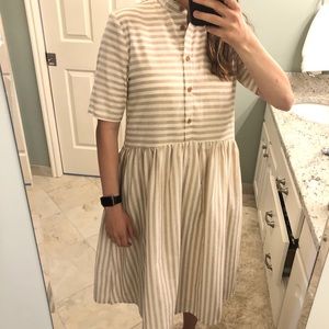 Roolee Striped Dress with Buttons
